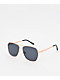 Empyre Hayes Black & Gold Square Aviator Sunglasses