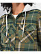 Empyre Holly Yin Yang Green & Grey Hooded Flannel Shirt 