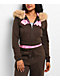 Empyre Joan Faux Fur Brown & Pink Zip Up Hoodie - Thumbnail image 3 of 5