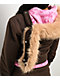 Empyre Joan Faux Fur Brown & Pink Zip Up Hoodie - Thumbnail image 4 of 5
