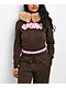 Empyre Joan Faux Fur Brown & Pink Zip Up Hoodie - Thumbnail image 1 of 5