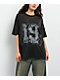 Empyre Julien Black Oversized Burnout T-Shirt - Thumbnail image 1 of 4