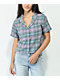 Empyre Kidd Blue & Pink Plaid Short Sleeve Button Up Shirt - Thumbnail image 1 of 3