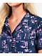 Empyre Kidd Mix Print Blue & Pink Crop Button Up Shirt - Thumbnail image 4 of 4