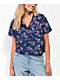 Empyre Kidd Mix Print Blue & Pink Crop Button Up Shirt - Thumbnail image 2 of 4