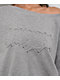 Empyre Lia Off Shoulder Applique Grey Crewneck Sweatshirt - Thumbnail image 3 of 5