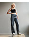 Empyre Loiter Slouchy Straight Leg Petrol Blue Denim Jeans - Thumbnail image 6 of 6