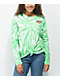 Empyre Open Your Mind Green & White Tie Dye Long Sleeve Knot Front T-Shirt
