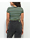 Empyre Paris Black, Yellow & Blue Stripe Crop Button Shirt - Thumbnail image 2 of 3