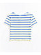 Empyre Paris Button Front Blue Stripe Crop Top - Thumbnail image 2 of 5