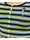 Empyre Paris camisa corta con botones y con rayas negras, amarillas y azules