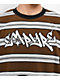 Empyre Razor Stripe Brown Knit T-Shirt - Thumbnail image 3 of 3