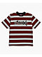Empyre Razor Stripe Maroon Knit T-Shirt - Thumbnail image 1 of 2