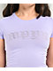 Empyre Rhinestone Gothic Purple Crop T-Shirt - Thumbnail image 3 of 4