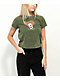Empyre Ricky Skull Green Wash Crop T-Shirt - Thumbnail image 1 of 3