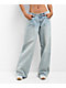 Empyre Rowen Fetch Blue Wash Low Rise Wide Leg Jeans - Thumbnail image 1 of 5