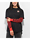 Empyre Roxie Skull & Rose Camiseta de manga larga a capas negra y roja