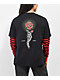 Empyre Roxie Skull & Rose Camiseta de manga larga a capas negra y roja