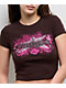 Empyre Sara Brown Ribbed Crop T-Shirt - Thumbnail image 3 of 3