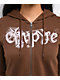 Empyre Scene Brown Crop Zip Hoodie - Thumbnail image 3 of 13