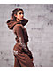Empyre Scene Brown Crop Zip Hoodie - Thumbnail image 12 of 13