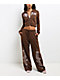Empyre Scene Brown Crop Zip Hoodie - Thumbnail image 8 of 13