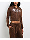 Empyre Scene Brown Crop Zip Hoodie - Thumbnail image 9 of 13