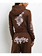 Empyre Scene Brown Crop Zip Hoodie - Thumbnail image 2 of 13