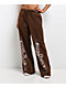 Empyre Scene Brown Wide Leg Sweatpants - Thumbnail image 1 of 15