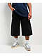 Empyre Shmutz Ultra Wide Black Denim Skate Shorts - Thumbnail image 1 of 11