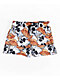 Empyre Skull Print Orange Mesh Shorts - Thumbnail image 1 of 5