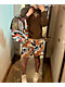 Empyre Skull Print Orange Mesh Shorts - Thumbnail image 5 of 5