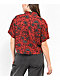 Empyre Sonya Skull Wine Crop Short Sleeve Button Up Shirt - Thumbnail image 2 of 3