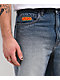 Empyre Spin Off Blasted Blue Wash Loose Fit Skate Shorts - Thumbnail image 4 of 6
