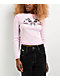 Empyre Thelma Butterfly Pink Crop Thermal Long Sleeve T-Shirt - Thumbnail image 1 of 5
