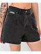 Empyre Tori Black Pleated Denim Skate Shorts - Thumbnail image 2 of 4