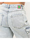 Empyre Tori Blue Acid Wash Denim Cargo Shorts - Thumbnail image 5 of 7