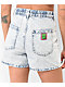 Empyre Tori Blue Pleated Denim Skate Shorts - Thumbnail image 6 of 7