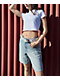 Empyre Tori Glacier Blue Wash Loose Fit Denim Skate Shorts - Thumbnail image 3 of 6