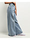 Empyre Tori Light Blue Blossom Wash Wide Leg Skate Jeans - Thumbnail image 3 of 5