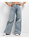 Empyre Tori Light Blue Blossom Wash Wide Leg Skate Jeans - Thumbnail image 1 of 5