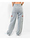 Empyre Tori Light Blue Wash Zippered Cargo Skate Jeans - Thumbnail image 2 of 7