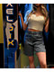 Empyre Tori Loose Fit Light Wash Denim Skate Shorts - Thumbnail image 3 of 5