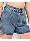 Empyre Tori Sk8 Pleated Blue Denim Skate Shorts - Thumbnail image 3 of 5