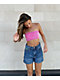 Empyre Tori Sk8 Pleated Blue Denim Skate Shorts - Thumbnail image 5 of 5