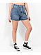 Empyre Tori Sk8 Pleated Blue Denim Skate Shorts - Thumbnail image 1 of 5