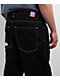 Empyre Ultra Loose Fit Embroidered Black Skate Jeans - Thumbnail image 6 of 7