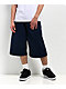 Empyre Ultra Wide Dark Blue Skate Jean Shorts - Thumbnail image 1 of 5
