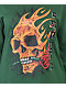 Empyre Velma Flame Skulls Camiseta de manga larga verde oscuro