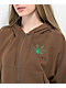 Empyre Weed Brown Crop Zip Hoodie - Thumbnail image 3 of 3